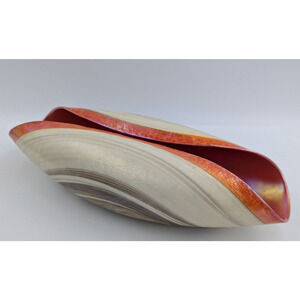 Yalos Murano Folded Glass Centerpiece Bowl Large 17" Murano Art Glass Italy